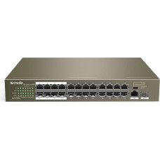 Tenda TEF1126P-24-250W network switch Unmanaged Fast Ethernet (10/100) Power over Ethernet (PoE) Grey