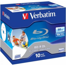 Verbatim BD-R 50GB Verbatim 6x Inkjet white Full Surface 10er Jewel Case 43736