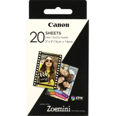 Canon 20 sheets ZP-2030 Photo Paper, White, 5 x 7.6 cm