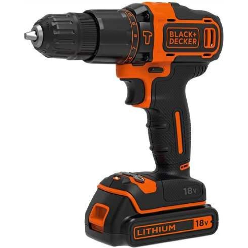 Black&Decker Wiertarko-wkrętarka Black&Decker BDCHD18K 18 V 1 x akumulator 1.5 Ah