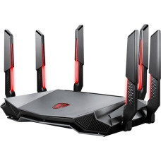 MSI RADIX AXE6600 WIFI 6E TRI-BAND wireless router Gigabit Ethernet Dual-band (2.4 GHz / 5 GHz) Black, Red