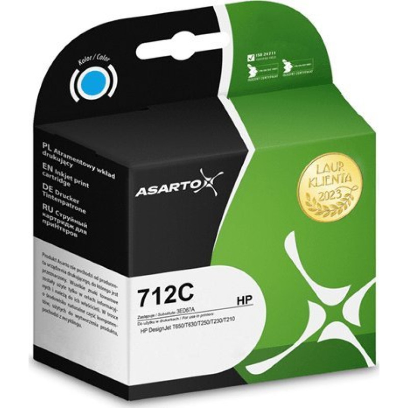 Asarto Tusz Asarto Tusz Asarto do HP 712C | 3ED67A  | 29 ml | cyan