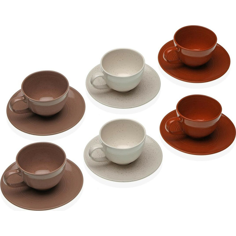 Versa Set of 6 Cups with Plate Versa Romane Stoneware