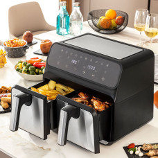 Innovagoods Air Fryer InnovaGoods Fryinn Double 8000 Black 3400 W 8 L Stainless steel