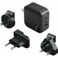 Energea Ładowarka Energea ENERGEA ład. siec. 1xUSB+2xUSB-C PD-PPS-QC 3.0 66W 2C1A czarny/black US+EU Travelite GAN66