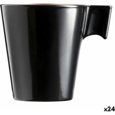 Luminarc Mug Luminarc Flashy Black 80 ml Bicoloured Glass (24 Units)