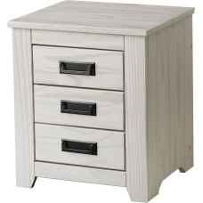 Alexandra House Living Nightstand Alexandra House Living White Metal Pine 43 x 50 x 32 cm 3 drawers