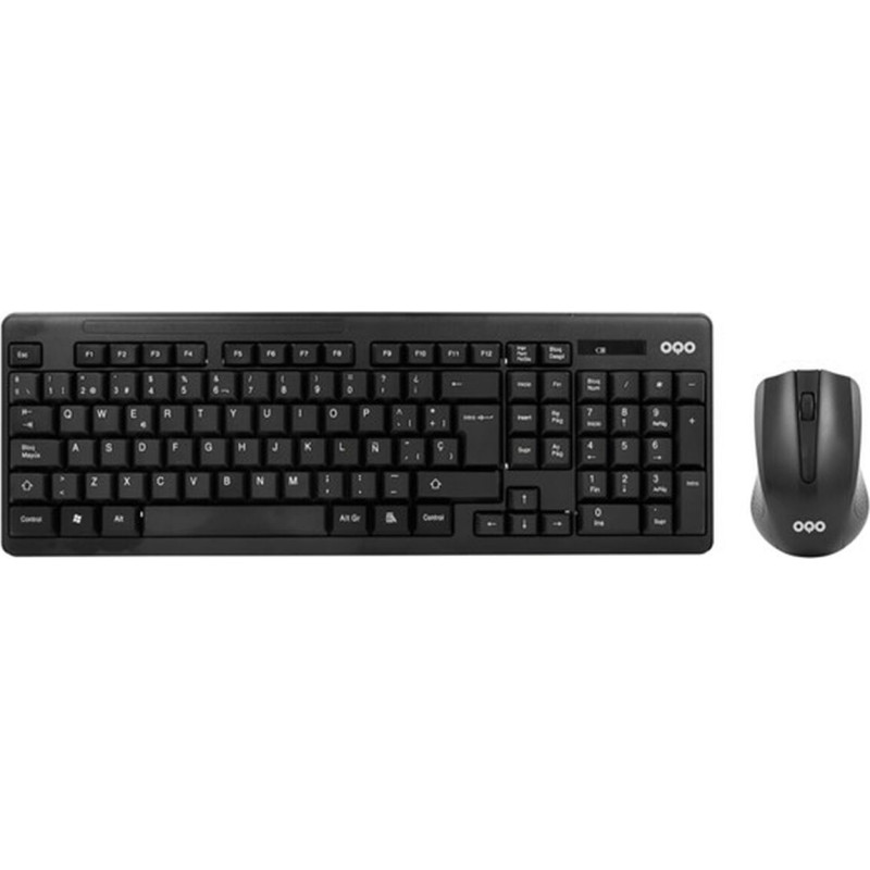 OQO Keyboard and Mouse OQO TR002-W Black Multicolour Spanish Qwerty