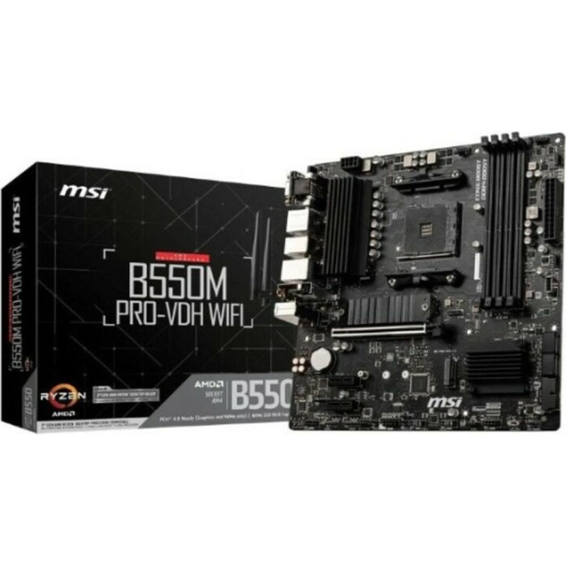 MSI Gaming Motherboard MSI B550M PRO-VDH mATX DDR4 AM4 WiFi