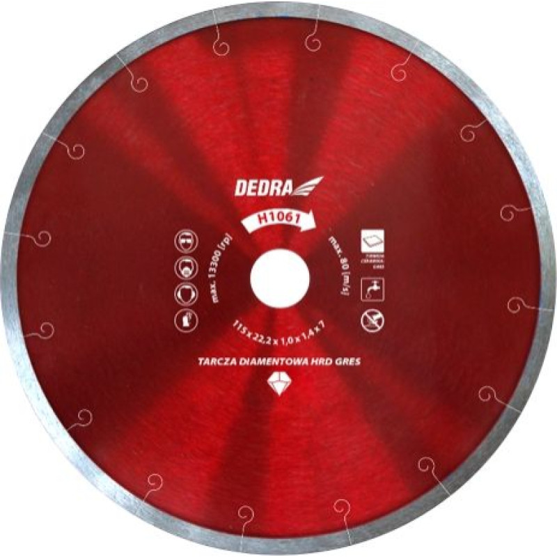 Dedra Tarcza HRD GRES super cienka do twardej ceramiki 300x25,4mm (H1068)