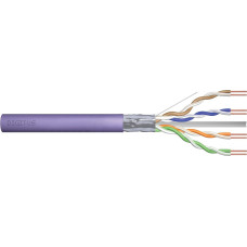 Digitus Kabel teleinformatyczny instalacyjny DIGITUS kat.6, F/UTP, Dca, drut, AWG 23/1, LSOH, 100m, fioletowy, ofoliowany