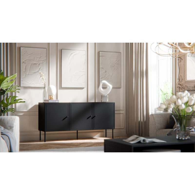 Cama Meble Cama 3D chest of drawers PALAZZO BIS 151x40x75 matte black