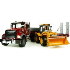 Bruder MACK Granite Low loader truck with JCB 4