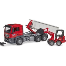 Bruder MAN TGS with roller container and mini excavator