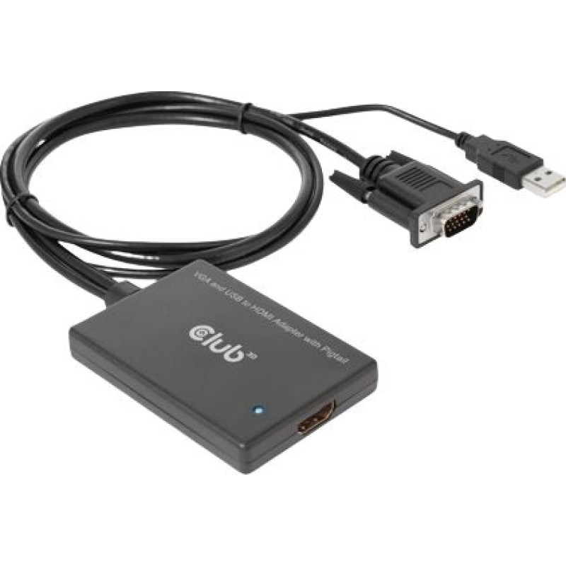 Club 3D CAC-1720 USB - HDMI - VGA Czarny  (500717)