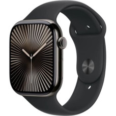 Apple Watch Series 10 GPS + Cellular 46 mm Slate Titanium Case with Black Sport Band - M/L