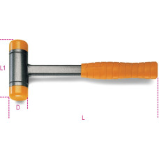 Beta Tools Młotek bezodrzutowy rączka stalowa 325mm (MŁOTEK BEZODRZUTOWY 50MM - 1392/50)