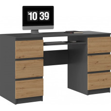 Topeshop Biurko Topeshop Kuba Antracytowe 130 cm x 51 cm