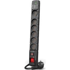 Acar W2436 surge protector Black 6 AC outlet(s) 230 V 1.5 m