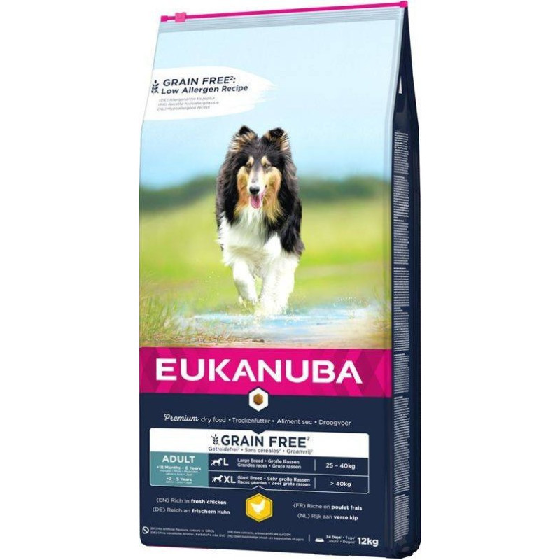 Eukanuba EUKANUBA Adult large Grain Free kurczak pies 12KG
