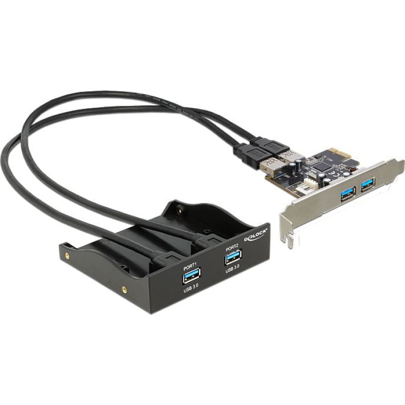 Delock Panel przedni 2x USB 3.0 + karta PCIe 2x USB 3.0 (61893)