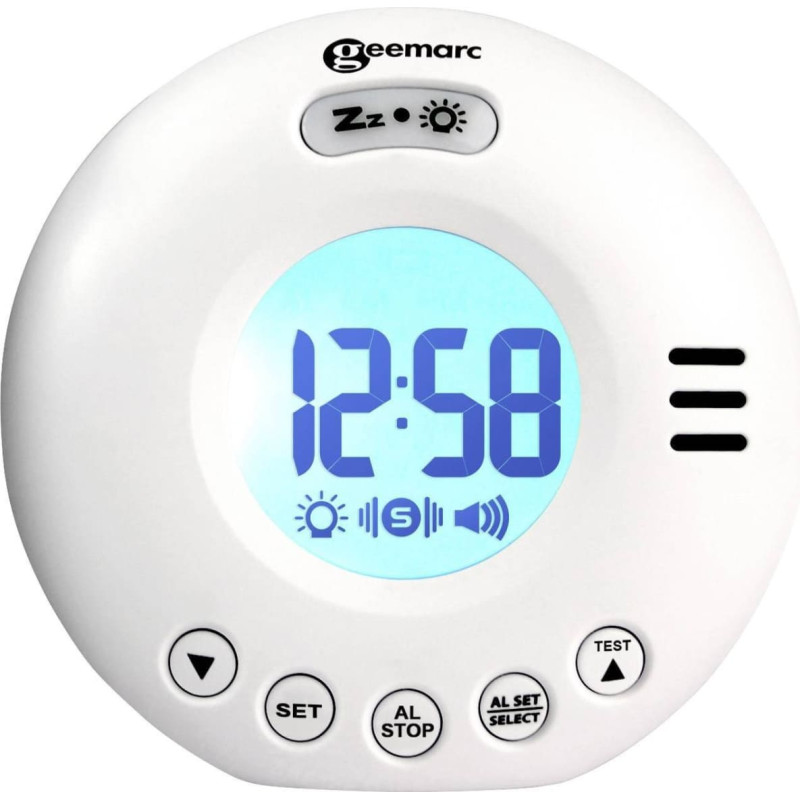 Geemarc Wake'n'Shake Voyager Reisewecker + Vibration V2 weiß