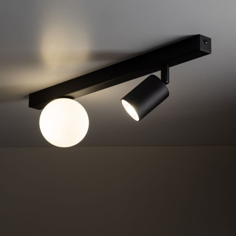 Tkkrywult TK Lighting Vox 10000 plafon lampa sufitowa 1x10W GU10 1x6W G9 czarny/biały