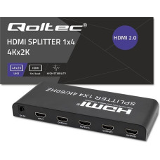 Qoltec 51799 Active HDMI Splitter 4 x HDMI 4K x 2K | 6Gb/s | 60Hz