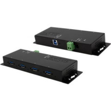 Exsys EXSYS EX-1184HMVS-2 4-portowy metalowy USB 3.2 Gen1 z przykręcanym kablem Ochrona przeciwprzepięciowa