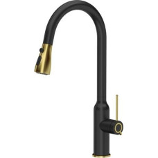 Quadron Bateria kuchenna Quadron Jessica Q LINE PullOut SteelQ stojąca czarny z elementami wykończonymi złotym (84818011)