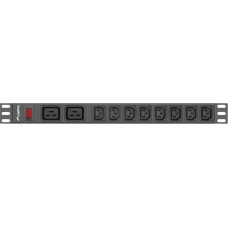 Lanberg POWER STRIP PDU RACK (1U, 16A,2XC19,8XC13)