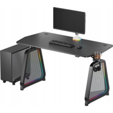 Ultradesk Biurko Ultradesk ULTRADESK Biurko dla gracza BOOSTER, 136x70,5 cm, 75 cm, podświetlenie RGB, uchwyt na słuchawki i napój