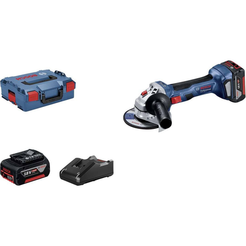 Bosch Szlifierka Bosch GWS 18V-7 + Akumulator 4 Ah ładowarka i walizka L-BOXX (06019H9005)