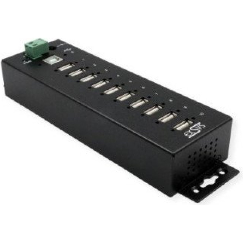Exsys EX-1170HMVS 10-portowy metalowy koncentrator USB 2.0, ochrona przeciwprzepięciowa 15KV