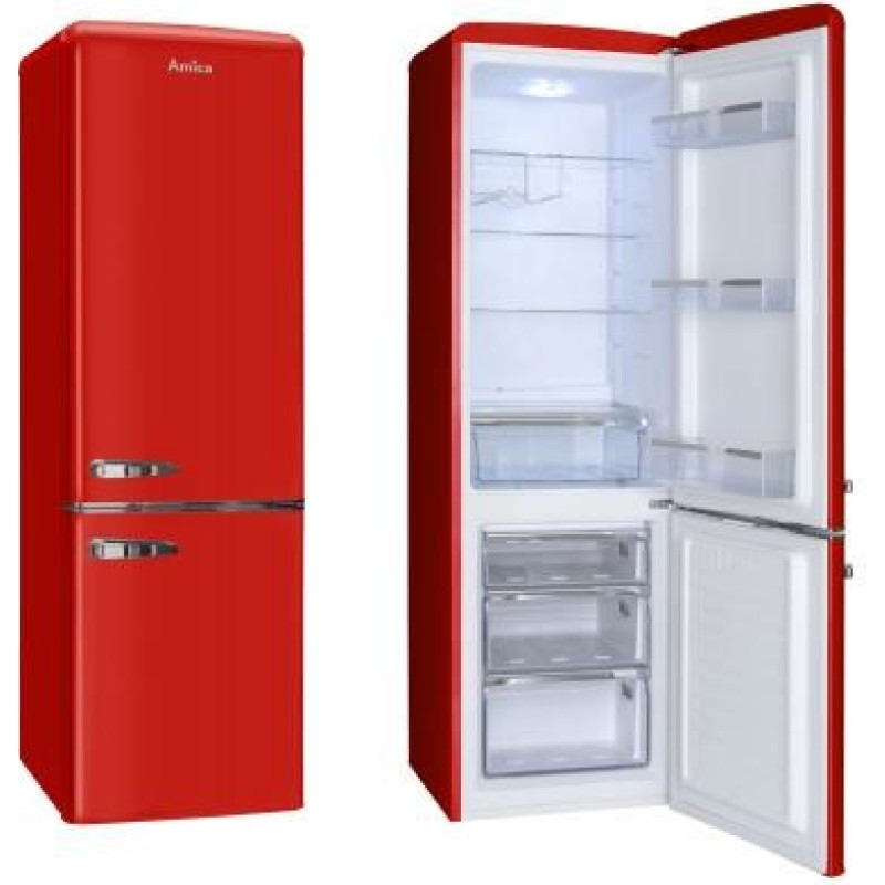 Amica KGCR 387100 R fridge-freezer Freestanding 244 L Red