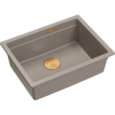 Graniteq Zlewozmywak GraniteQ LOGAN 100 GraniteQ zlewozmywak soft taupe 59,5x45,1x21,5 cm 1-komorowy podwieszany z syfonem manualnym stal szlachetna