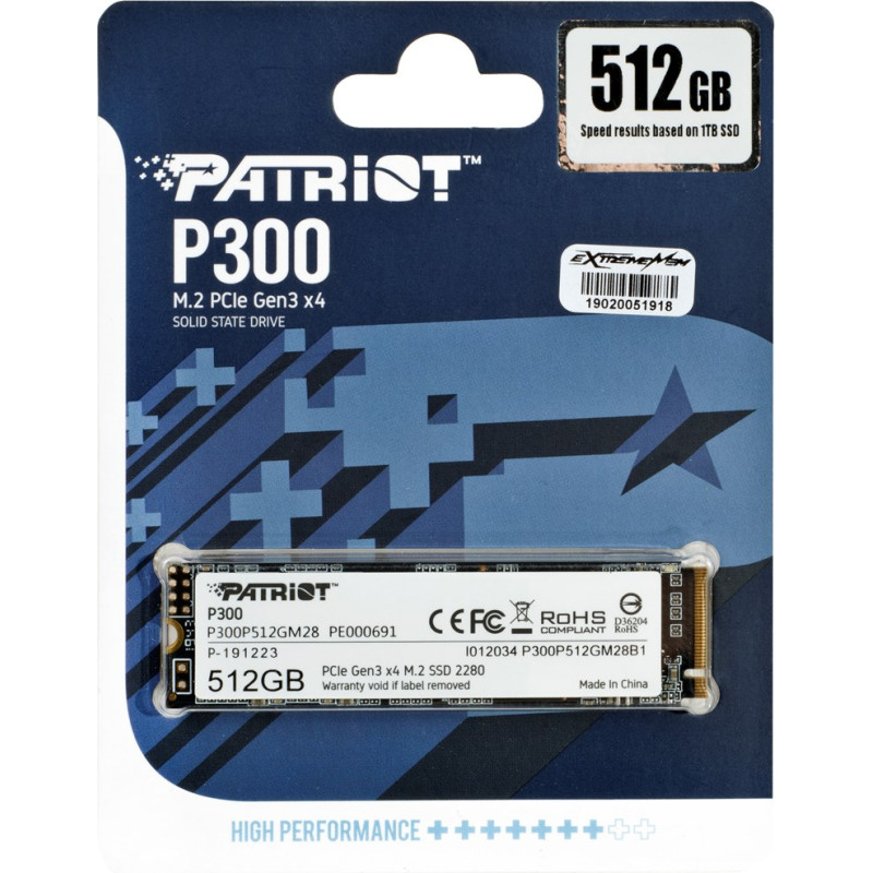 Patriot Memory SSD PATRIOT P300 M.2 PCI-EX4 NVME 512GB