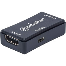 Manhattan HDMI Repeater, 4K@60Hz, Active, Boosts HDMI Signal up to 40m, Black, Three Year Warranty, Blister