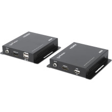 Manhattan 1080p60Hz HDMI KVM over IP Extender Set HDMI-Signalverl�ngerung bis 120m �ber ein Cat6-Patchkabel oder IP-f�higes Netzwerk