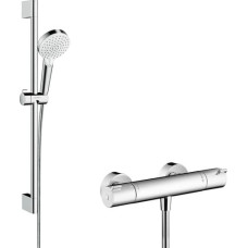 Hansgrohe Zestaw prysznicowy Hansgrohe Crometta przesuwny z baterią termostatyczną biały (27812400)