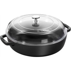Npc Polska Patelnia NPC Polska Staub Patelnia żeliwna z pokrywką 24 cm czarna