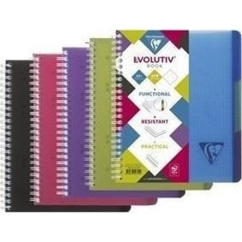 Clairefontaine Kołonotatnik A5+/90K kratka PP Evolutiv mix (5szt)