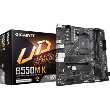 Gigabyte B550M K Motherboard - Supports AMD Ryzen 5000 Series AM4 CPUs, up to 4733MHz DDR4 (OC), 2xPCIe 3.0 M.2, GbE LAN, USB 3.2 Gen1