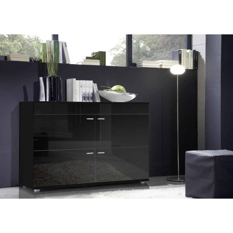 Cama Meble Cama sideboard LOGO II NIGHT 120/42/78 black/black gloss