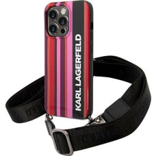 Karl Lagerfeld Etui Karl Lagerfeld KLHCP14LSTSTP Apple iPhone 14 Pro hardcase różowy/pink Color Stripes Strap