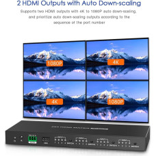 Premiumcord HDMI2.0 matrix switch 4:4 , rozlišení 4K@60Hz, HDR YUV4:4:4